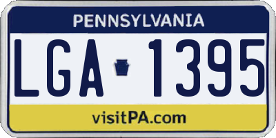PA license plate LGA1395