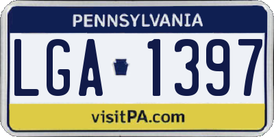 PA license plate LGA1397