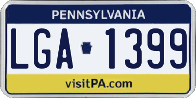 PA license plate LGA1399