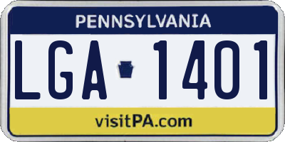 PA license plate LGA1401