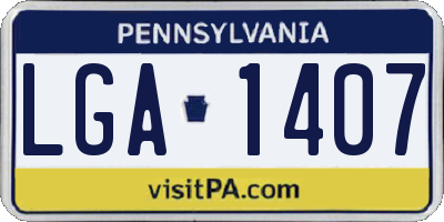 PA license plate LGA1407