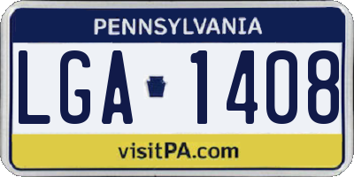 PA license plate LGA1408