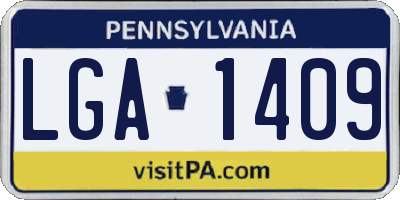 PA license plate LGA1409
