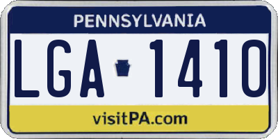 PA license plate LGA1410