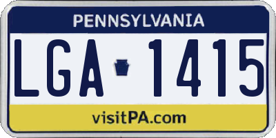 PA license plate LGA1415