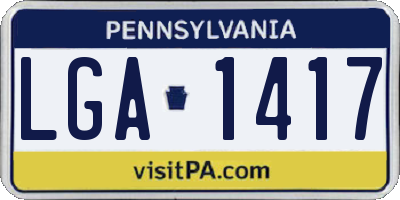 PA license plate LGA1417