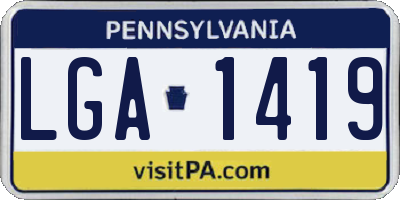 PA license plate LGA1419