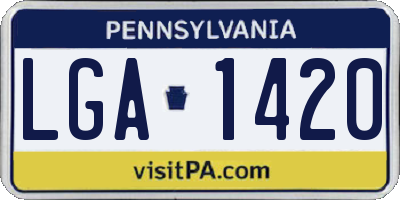 PA license plate LGA1420