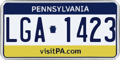 PA license plate LGA1423