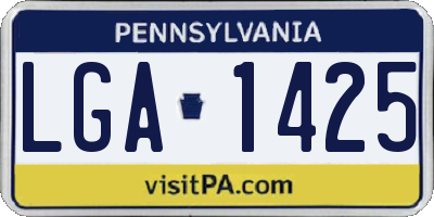 PA license plate LGA1425