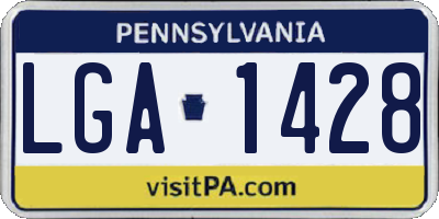 PA license plate LGA1428