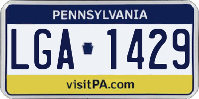 PA license plate LGA1429