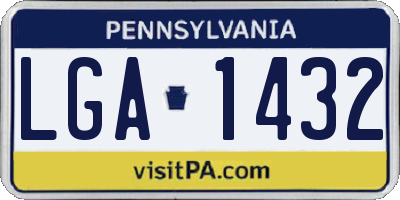 PA license plate LGA1432
