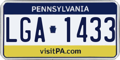 PA license plate LGA1433