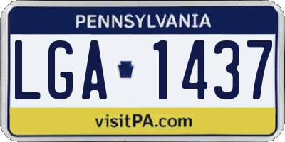 PA license plate LGA1437