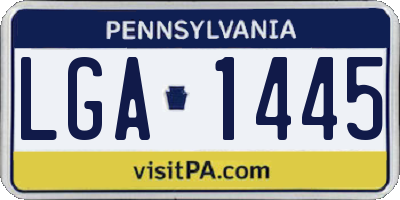PA license plate LGA1445