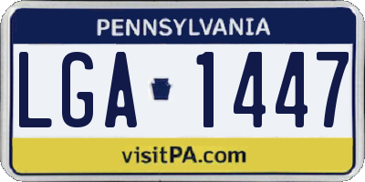 PA license plate LGA1447