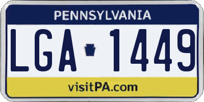 PA license plate LGA1449