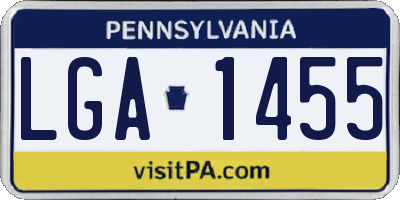 PA license plate LGA1455