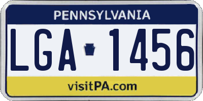 PA license plate LGA1456