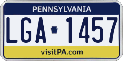 PA license plate LGA1457