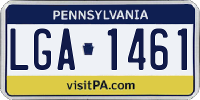 PA license plate LGA1461