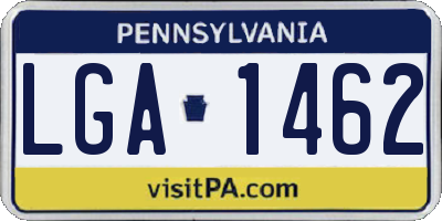 PA license plate LGA1462