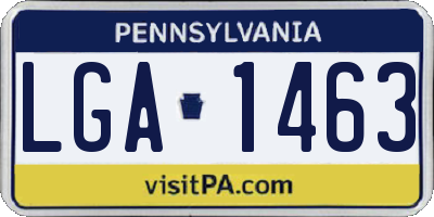 PA license plate LGA1463