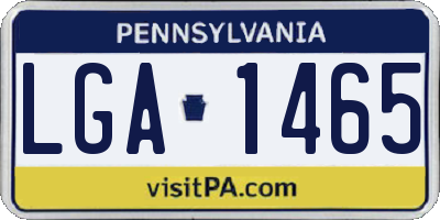 PA license plate LGA1465