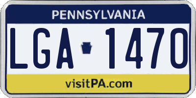 PA license plate LGA1470