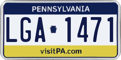 PA license plate LGA1471