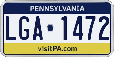 PA license plate LGA1472