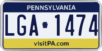 PA license plate LGA1474