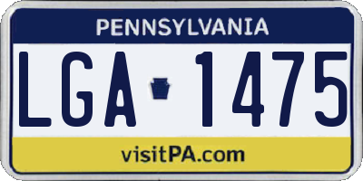 PA license plate LGA1475