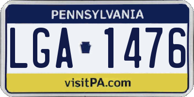 PA license plate LGA1476