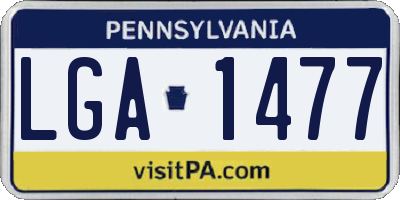 PA license plate LGA1477