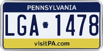 PA license plate LGA1478
