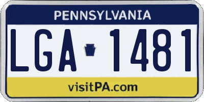 PA license plate LGA1481