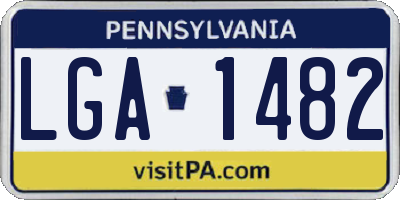 PA license plate LGA1482