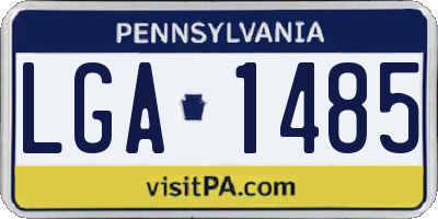 PA license plate LGA1485