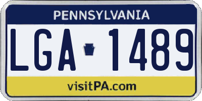 PA license plate LGA1489