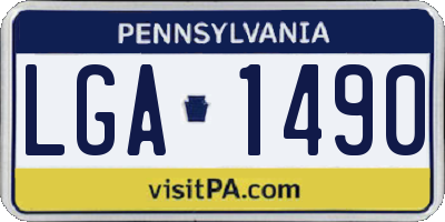 PA license plate LGA1490