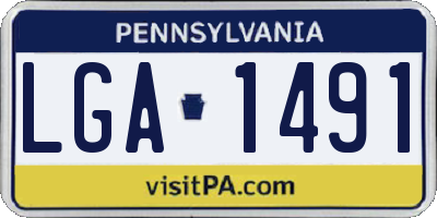 PA license plate LGA1491