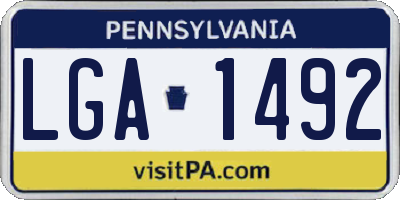 PA license plate LGA1492