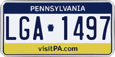 PA license plate LGA1497