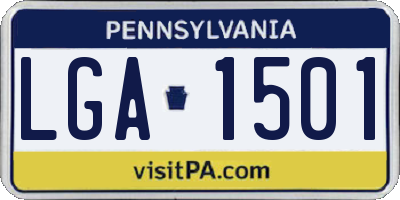 PA license plate LGA1501