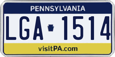 PA license plate LGA1514