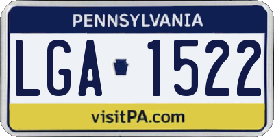 PA license plate LGA1522