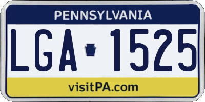 PA license plate LGA1525