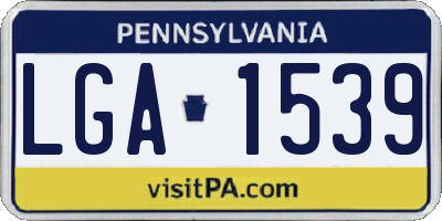 PA license plate LGA1539